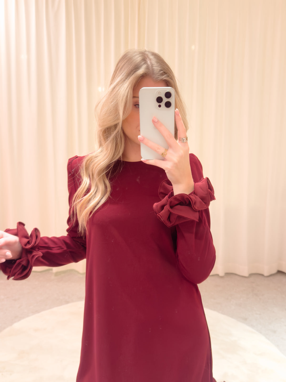 The Fiora Dress – Burgundy Charm