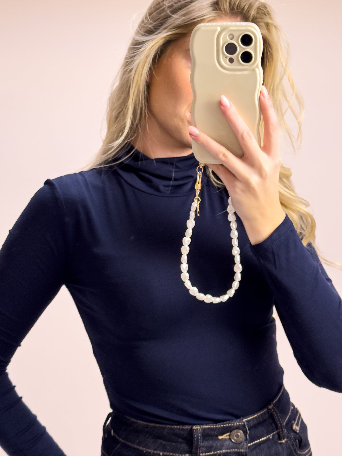 The Julie Turtleneck Top - Navy Allure