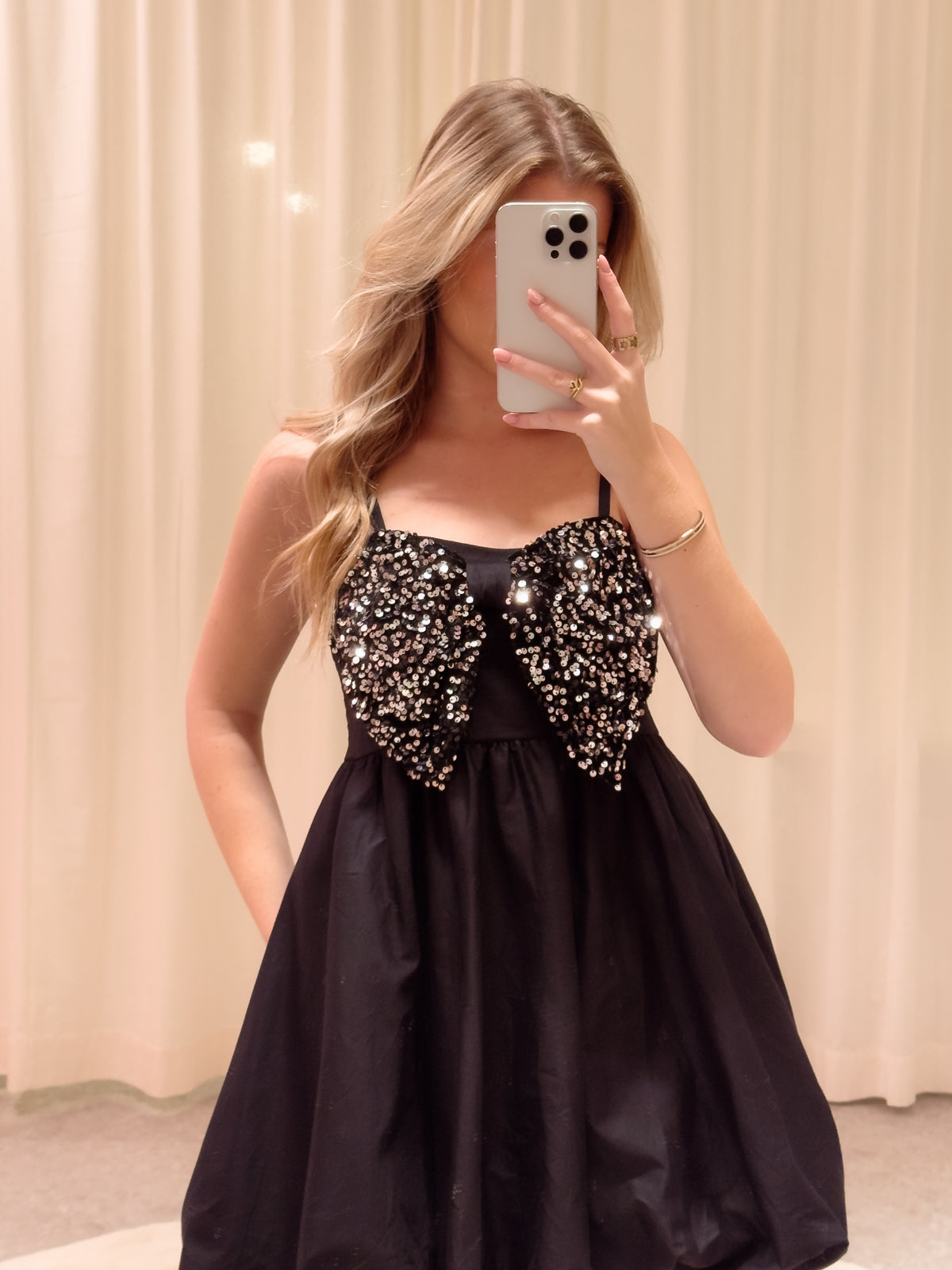 The Fay Bow Dress – Shimmer Noir
