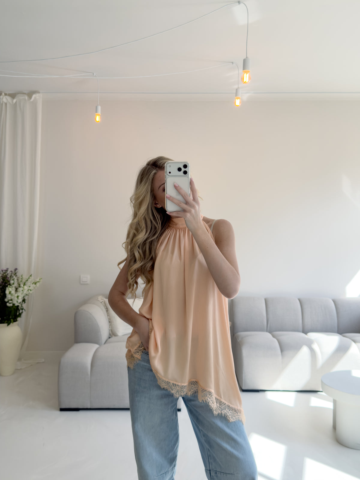 PEACH ROSALIE TOP