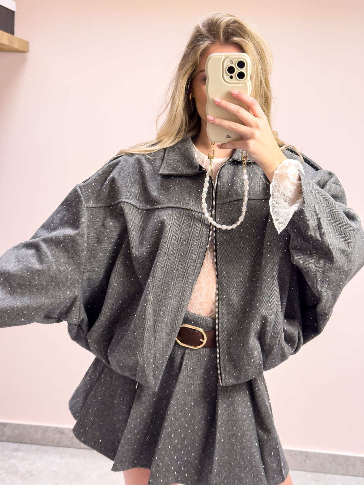 The Romy Glitter Skirt - Silver Dream