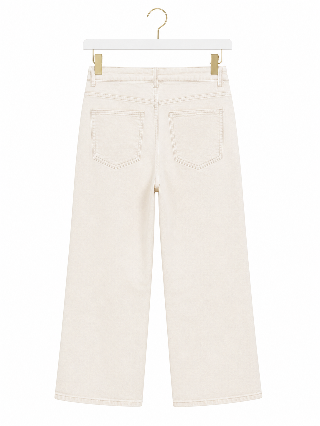 OFF WHITE WIDE LEG JEANS