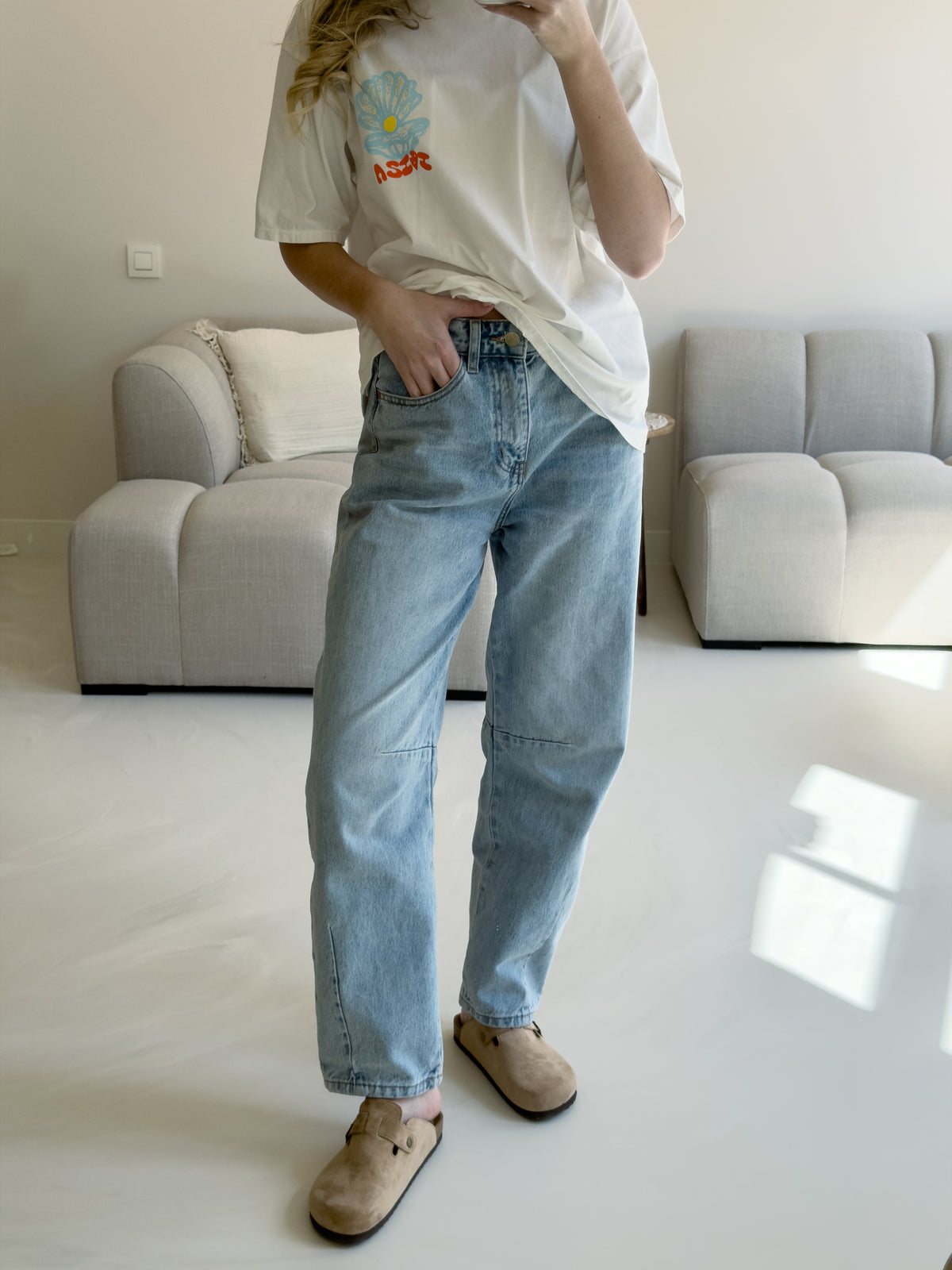 LIGHT BLUE MAISON BALLOON JEANS