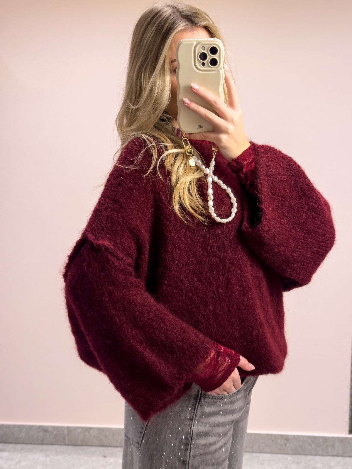 The Amaris Mohair Sweater - Burgundy Glow