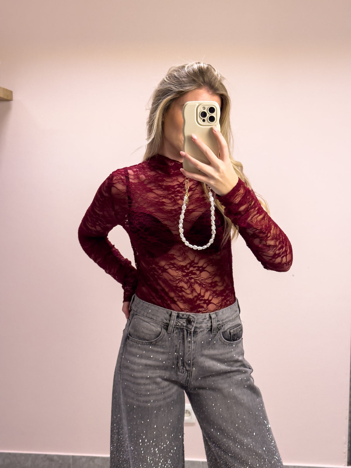 The Esmé Lace Top - Burgundy Glow