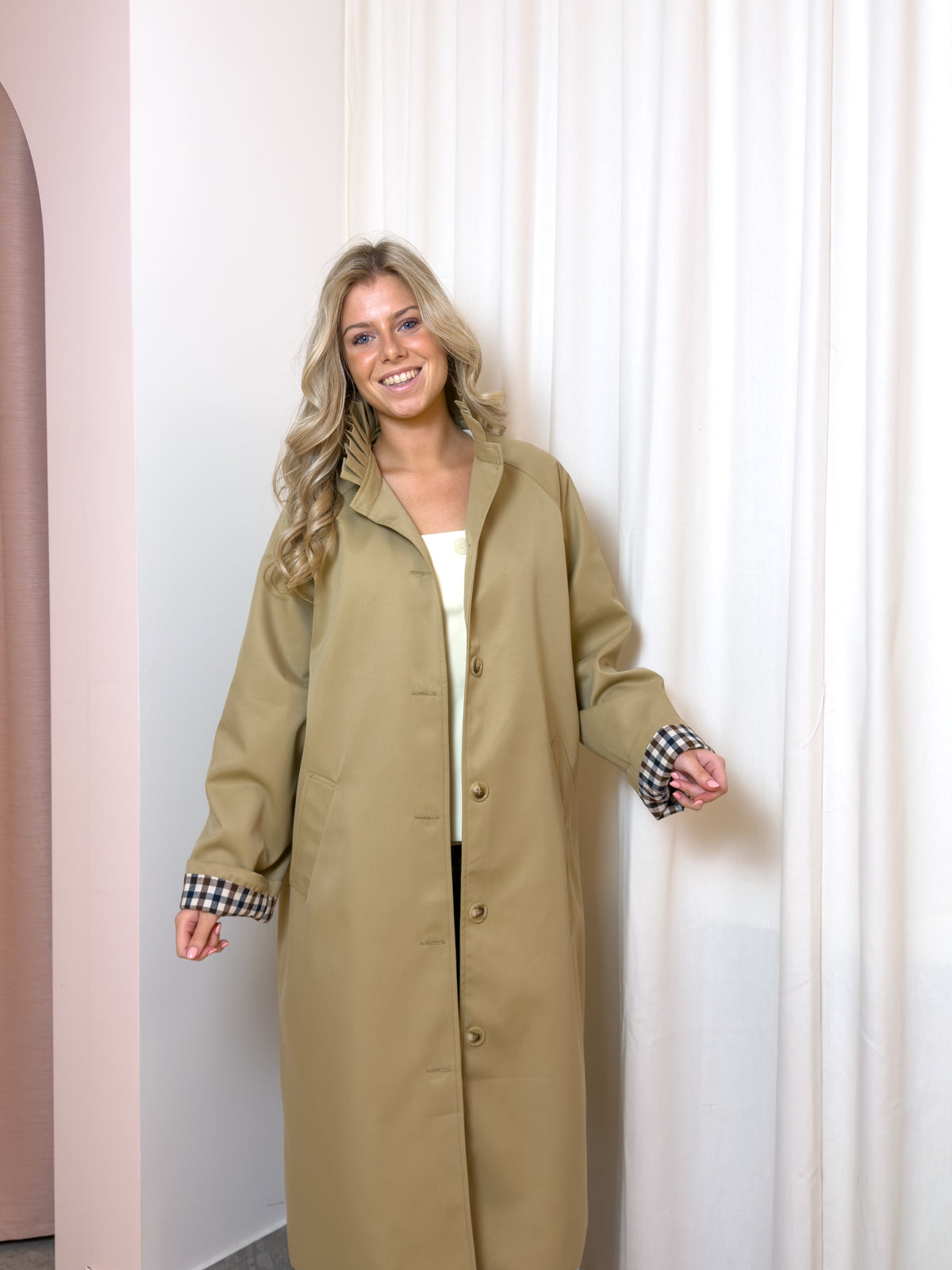 BEIGE LONG MAC COAT