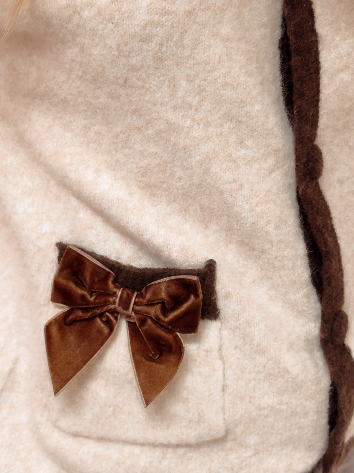The Noelia Cardigan - Velvet Bow Cream