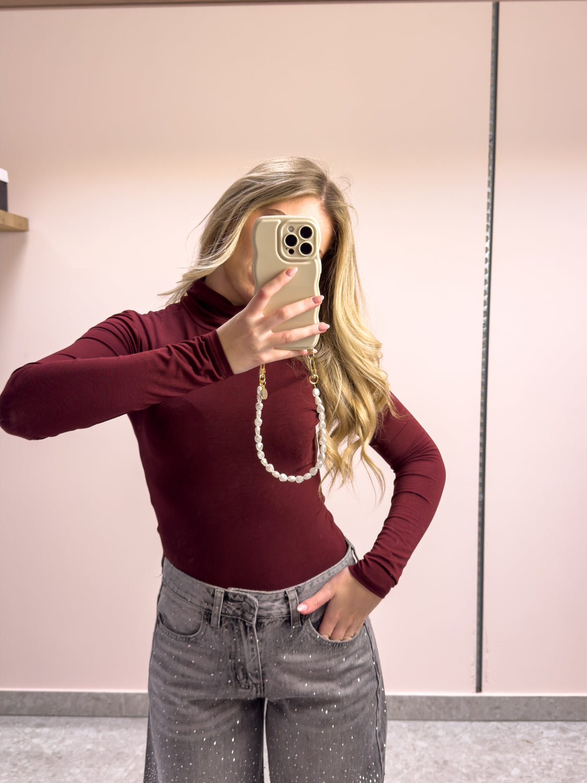The Julie Turtleneck Top - Burgundy Allure