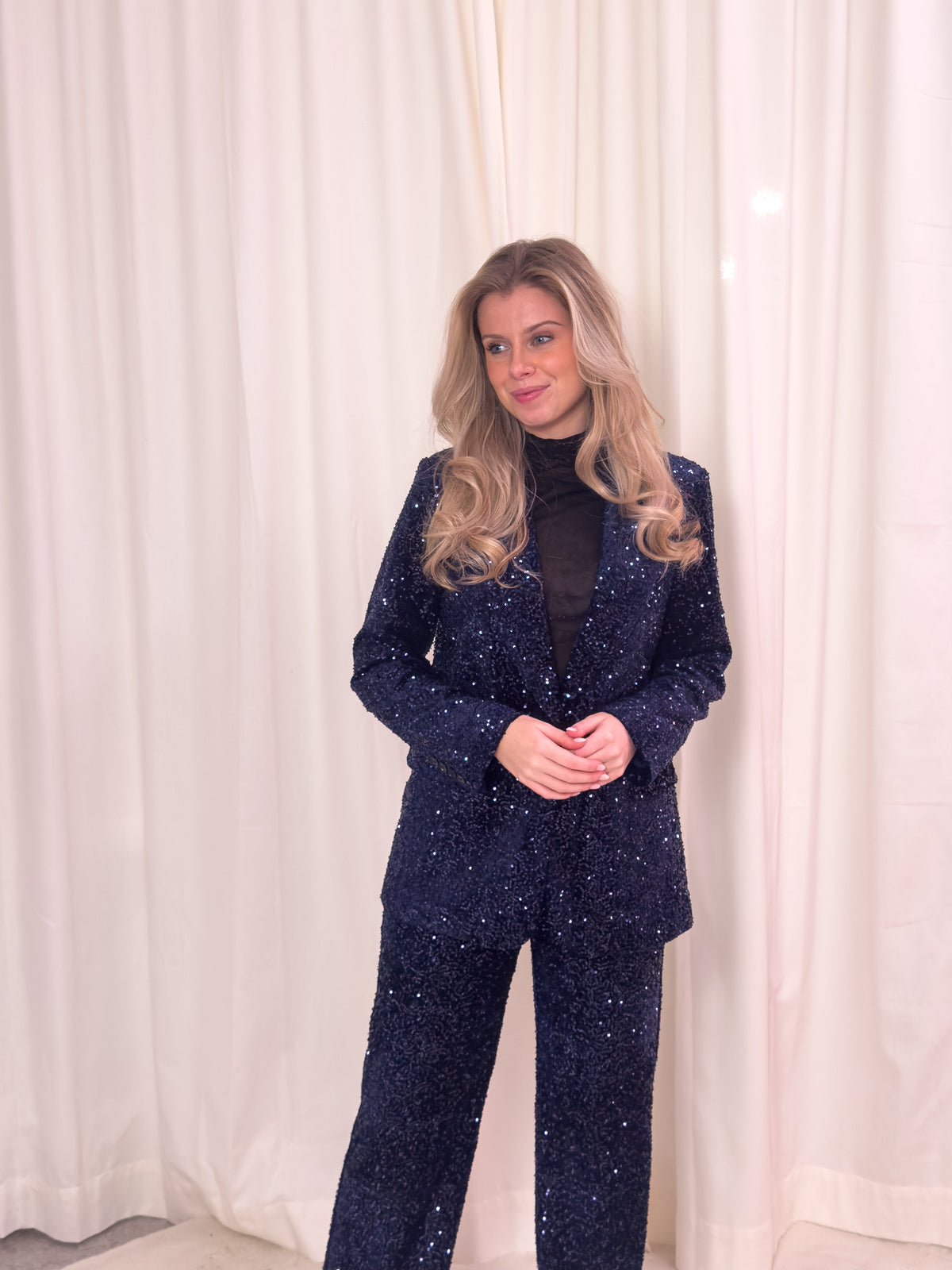 The Léa Glitter Pants - Bleu Nuit