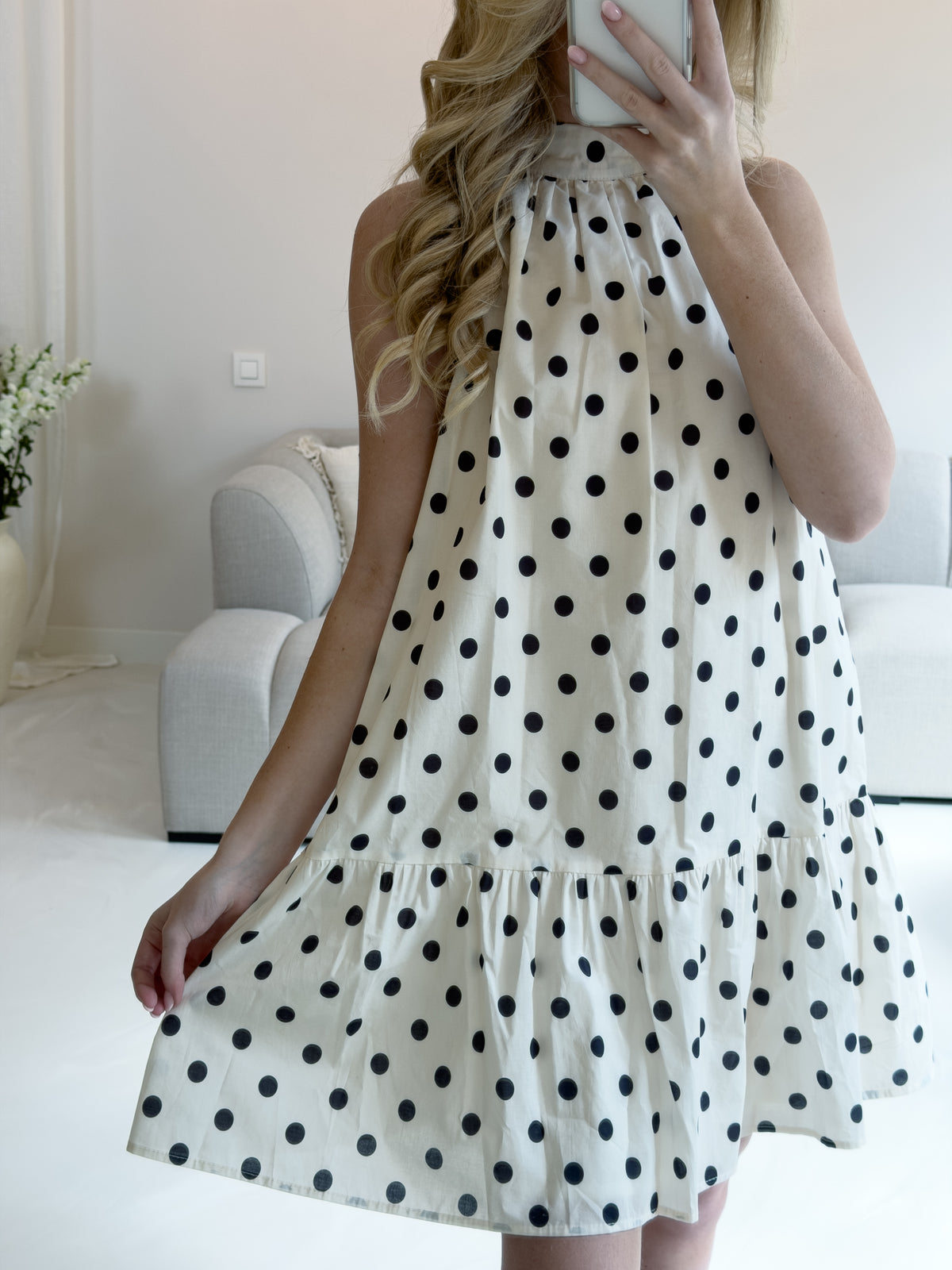 IVORY POLKA DOT DRESS