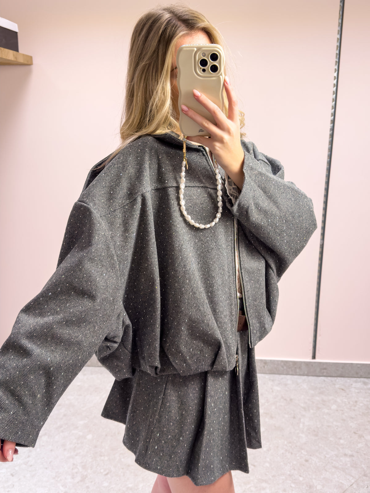 The Romy Glitter Jacket - Silver Dream