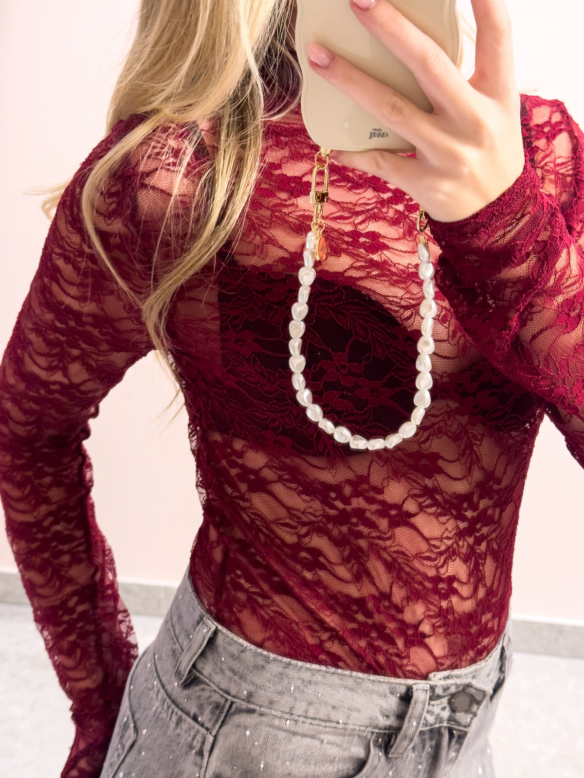 The Esmé Lace Top - Burgundy Glow