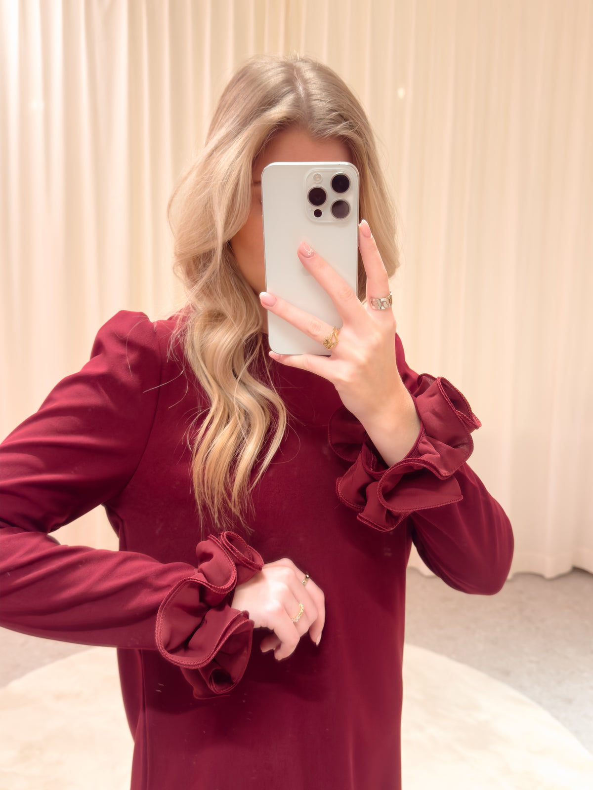 The Fiora Dress – Burgundy Charm