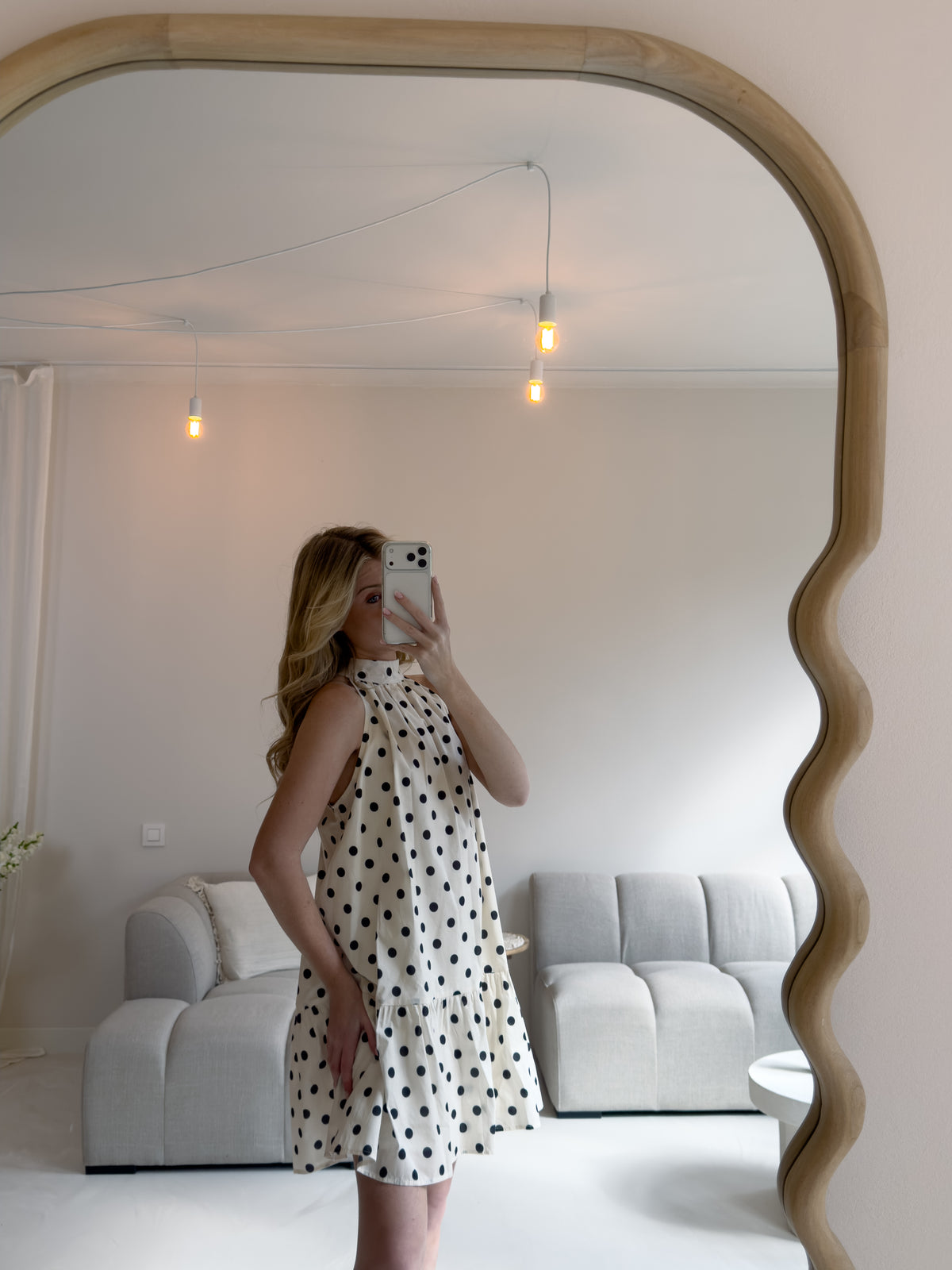 IVORY POLKA DOT DRESS
