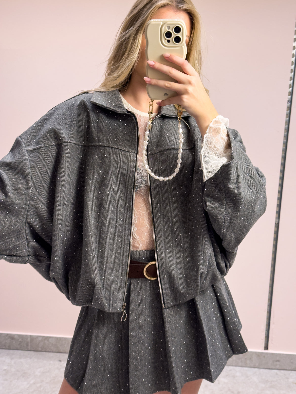 The Romy Glitter Jacket - Silver Dream