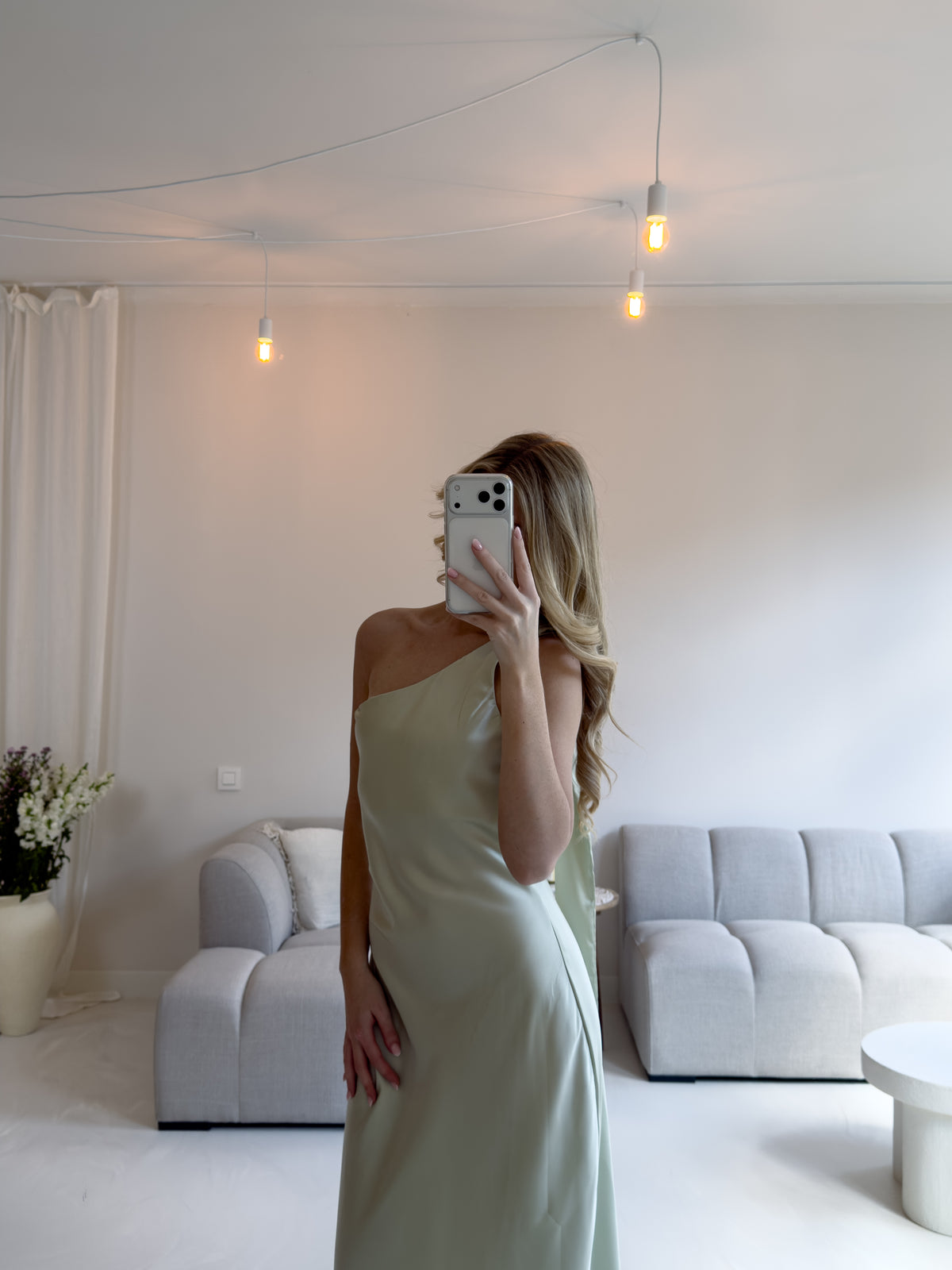 SOFT GREEN LIE DRESS
